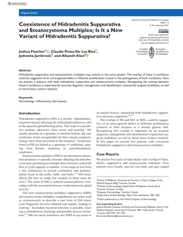 Coexistence of Hidradenitis Suppurativa and Steatocystoma Multiplex