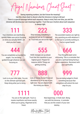 Angel Numbers Cheat Sheet