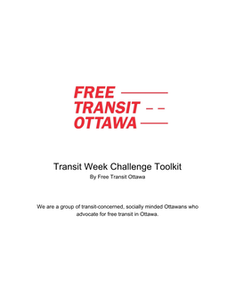 Transit Week Challenge Toolkit Here