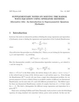 An Introduction to Supersymmetric Quantum Mechanics