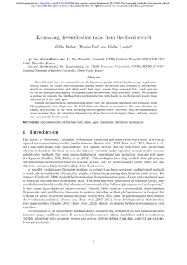 Estimating Diversification Rates from the Fossil Record