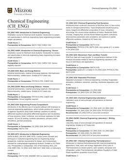 Chemical Engineering (CH ENG) 1