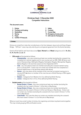 Christmas Head - 5 December 2020 Competitor Instructions