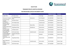 Select Plan Private Hospital Network