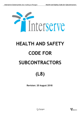 Health and Safety Code for Subcontractors (L8)