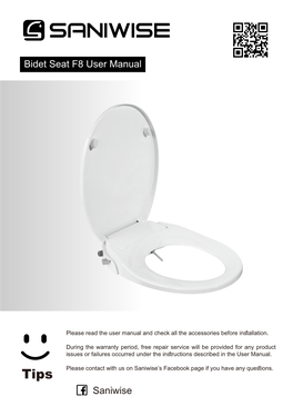 Bidet Seat F8 User Manual Saniwise