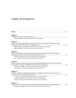 Table of Contents