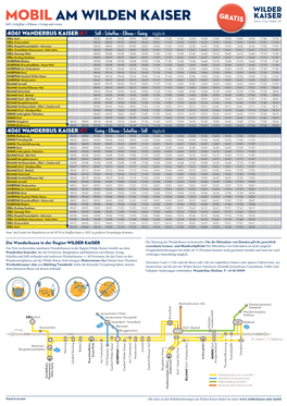 Fahrplan: Kaiserjet Und Wanderbusse