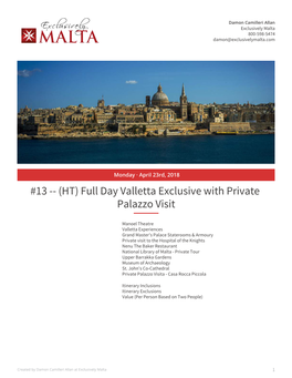 Full Day Valletta Exclusive with Private Palazzo Visit
