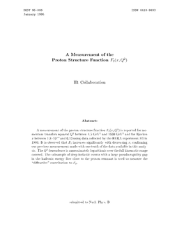 A Measurement of the Proton Structure Function F2(X;