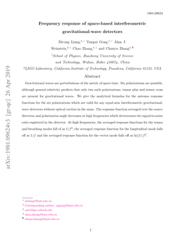 Arxiv:1901.09624V3 [Gr-Qc] 26 Apr 2019