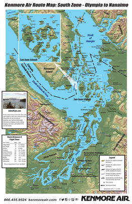 Kenmore Air Route Map: South Zone - Olympia to Nanaimo