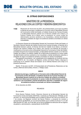 Disposición 1100 Del BOE Núm. 22 De 2021