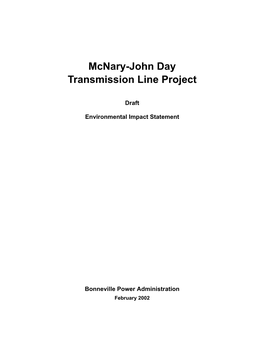 Mcnary-John Day Transmission Line Project