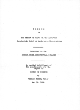 The Effect of Salts on the Apparent Iscelectric Point of Amphoteric