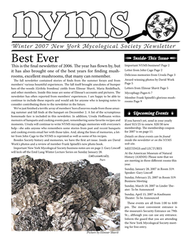 Winter 2007 New York Mycological Society Newsletter