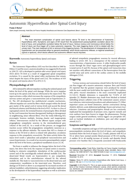 Autonomic Hyperreflexia After Spinal Cord Injury