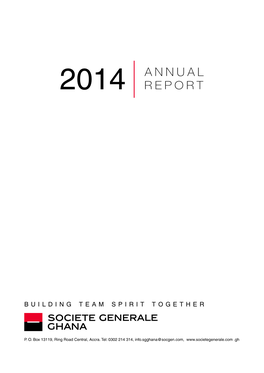 Annual Report & Financial Statements for the Year Ended 31 December, 2014