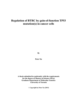 Regulation of BTRC by Gain-Of-Function TP53 Mutation(S) in Cancer Cells