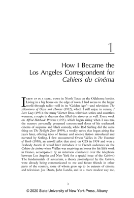 How I Became the Los Angeles Correspondent for Cahiers Du Cinéma