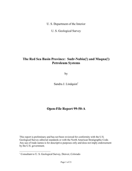 The Red Sea Basin Province: Sudr-Nubia(!) and Maqna(!) Petroleum Systems