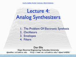 Analog Synthesizers