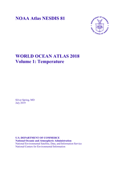 NOAA Atlas NESDIS 81 WORLD OCEAN ATLAS 2018 Volume 1