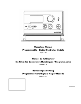 Operators Manual Programmable / Digital Controller Models Manuel