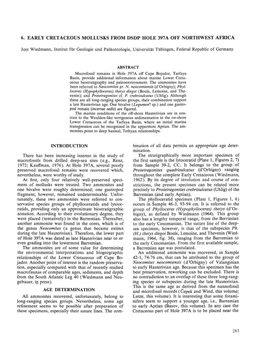 6. Early Cretaceous Mollusks from Dsdp Hole 397A Off Northwest Africa