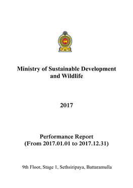 Ministry of Sustainable Development and Wildlife 2017