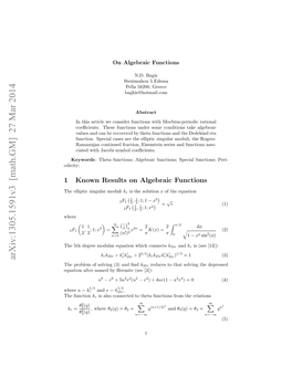 On Algebraic Functions