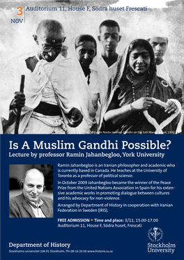 Is a Muslim Gandhi Possible? Lecture by Professor Ramin Jahanbegloo, York University