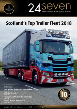 Scotland's Top Trailer Fleet 2018 the Presentation Was Made in August at a Civic Reception at Sco Social Media Glasgow City Chambers