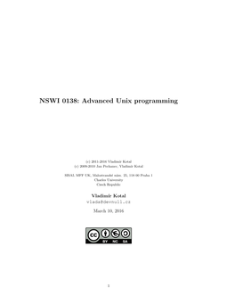 NSWI 0138: Advanced Unix Programming