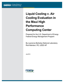 Evaluating Liquid V. Air Cooling in the Maui High Performance Computing