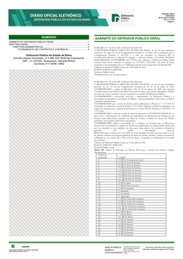 Sumário Gabinete Do Defensor Público Geral Gabinete Do Defensor Público Geral