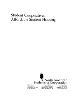 Student Cooperatives: Affordable Student Housing