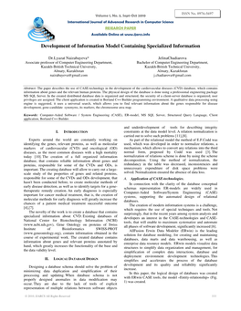 Development of Information Model Containing Specialized Information