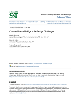Chacao Channel Bridge – the Design Challenges