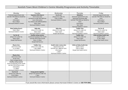 Kentish Town West Children's Centre Weekly