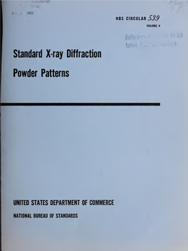 Circular of the Bureau of Standards No. 539 Volume 5: Standard X-Ray