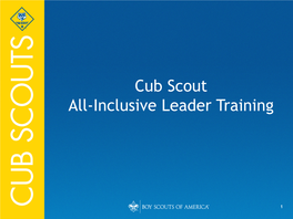 Cub Scout All-Inclusive Leader Training