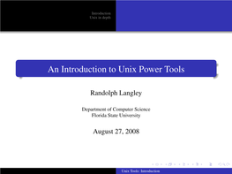 An Introduction to Unix Power Tools