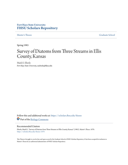 Survey of Diatoms from Three Streams in Ellis County, Kansas Mark E