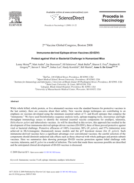 Immunome-Derived Epitope-Driven Vaccines (ID-EDV)