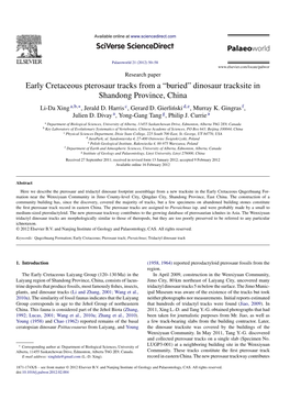 Early Cretaceous Pterosaur Tracks from a “Buried” Dinosaur Tracksite In