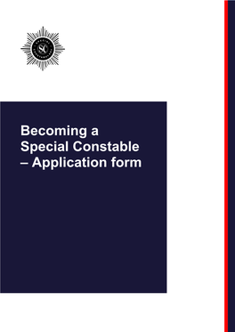 Becoming a Special Constable – Application Form