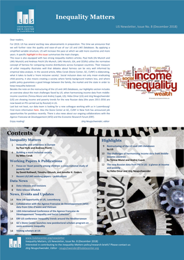 Inequality Matters LIS Newsletter, Issue No