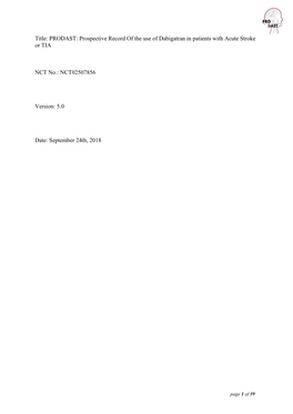 Study Protocol Was Subject to Critical Review and Has Been Approved in the Present Version by the Undersigning Persons