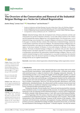 The Overview of the Conservation and Renewal of the Industrial Belgian Heritage As a Vector for Cultural Regeneration